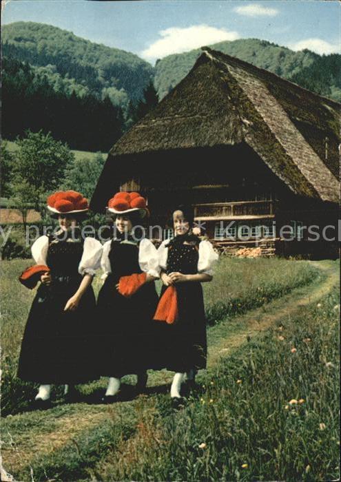 Trachten Schwarzwald Bollenhut - P O S T K A R T E -  - P O