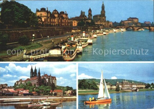 Dampfer Seitenrad Segelboot Dresden Brühlsche Terrasse Ho