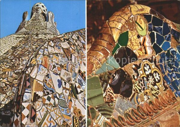 Kuenstlerkarte A. Gaudi Parque Güell Barcelona