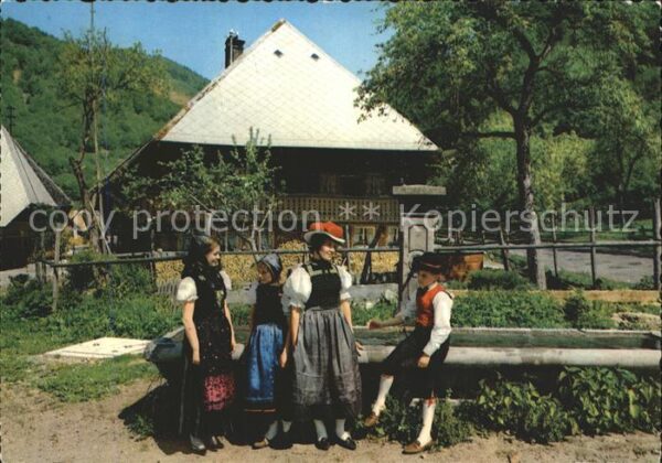 Trachten Schwarzwald Bollenhut - P O S T K A R T E -  - P O