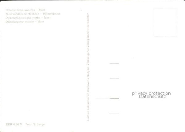 Hochzeit Niedersorben Heinersbrück Trachten – Bild 2