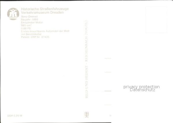 Dreiraeder Benz-Dreirad Baujahr 1885 Verkehrsmuseu – Bild 2