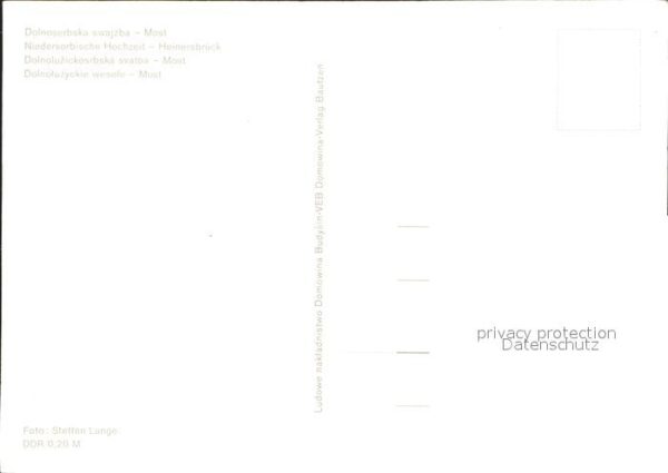 Hochzeit Niedersorben Heinersbrück Trachten – Bild 2