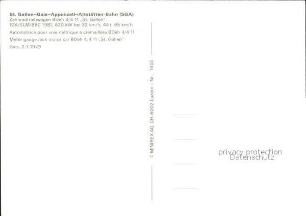 Eisenbahn St- Gallen-Gais-Appenzell-Altstätten-Ba – Bild 2