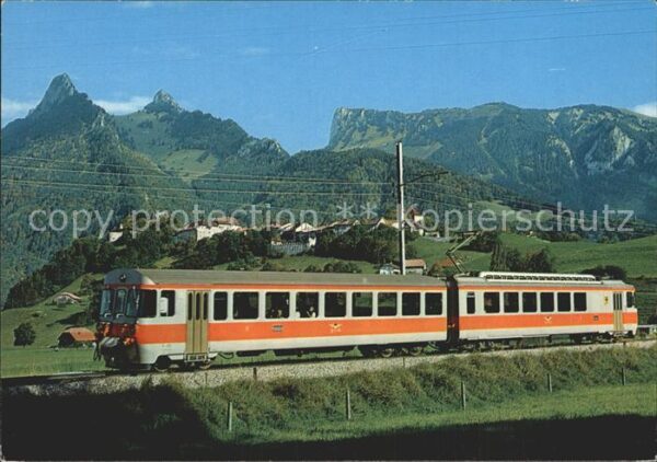 Eisenbahn Gruyeres Dent de Broc Chamois et Bourgo