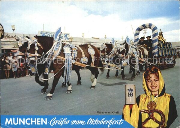Oktoberfest München Festwagen-Pferdegespann Münchne