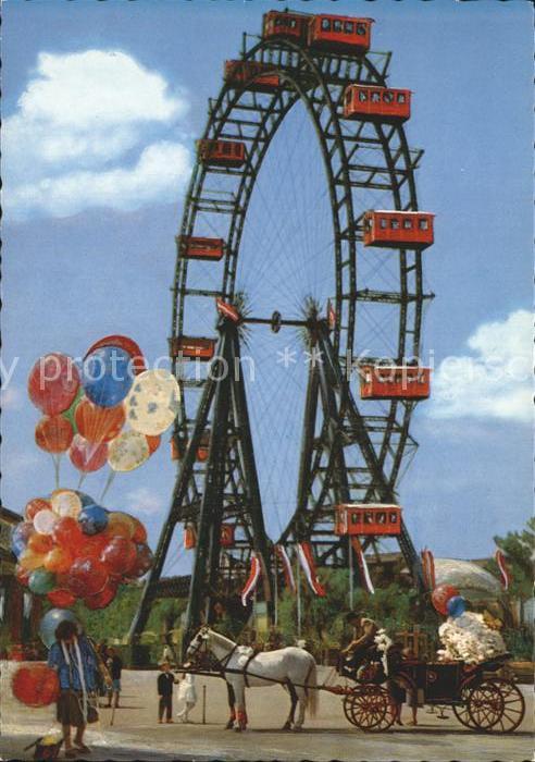 Riesenrad  Wien Prater Pferdekutsche Luftballons