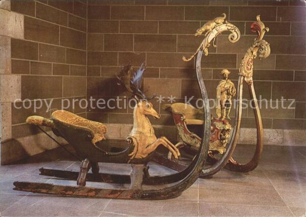 Schlitten Schnee Rennschlitten Hirsch 1755 Landesmuseum