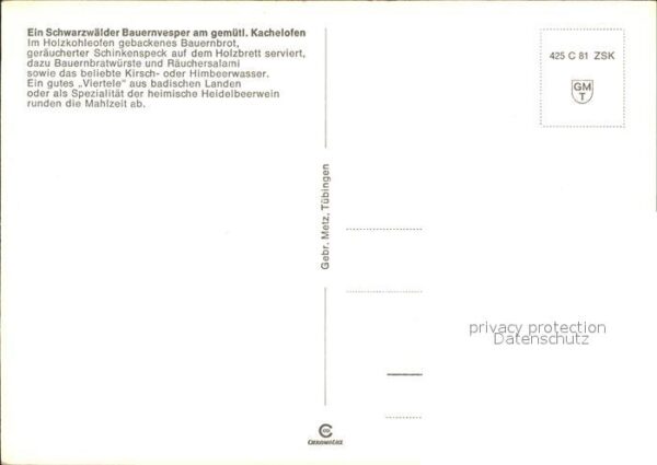 Lebensmittel Schwarzwald Bauernvesper Kachelofen Bau – Bild 2