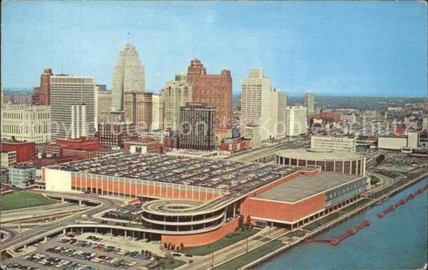 Detroit Michigan Fliegeraufnahme Detroit Civic Center Sk