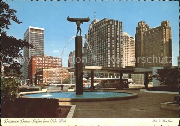 Detroit Michigan Downtown Skyline Cobo Hall