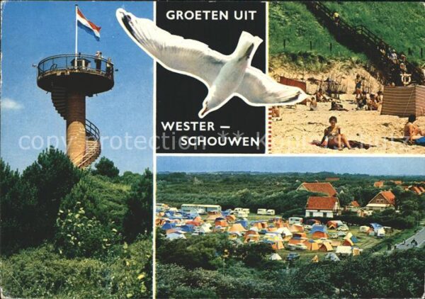 Schouwen Duiveland Möwe Turm Strand Camping
