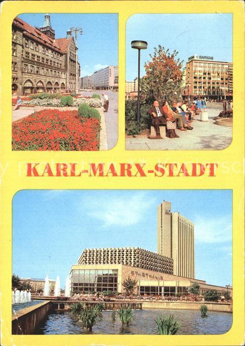 Karl-Marx-Stadt Rathaus Str der Nationen Stadthalle Int