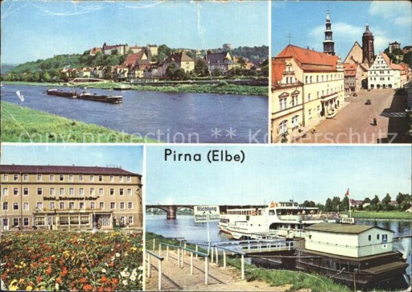 Pirna Teilansicht Markt Rathaus Hotel Schwarz