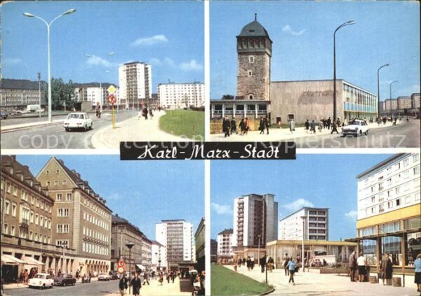 Karl-Marx-Stadt Thälmann Str Roter Turm Strasse der Nat