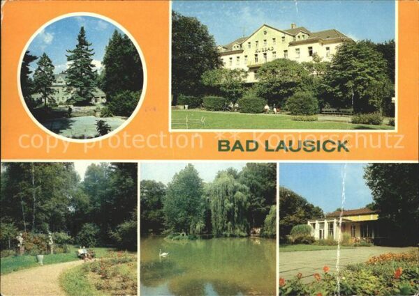 Bad Lausick Bad II Kurbad Rosengarten Schwanenteich