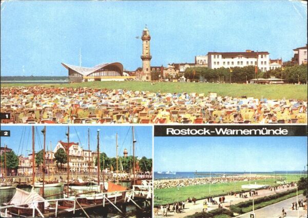 Rostock-Warnemuende Strand Gaststätte Teepott Leuchtturm Am