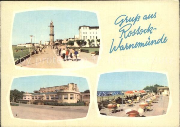 Warnemuende Ostseebad Strand Promenade Leuchtturm HOG Kurhaus
