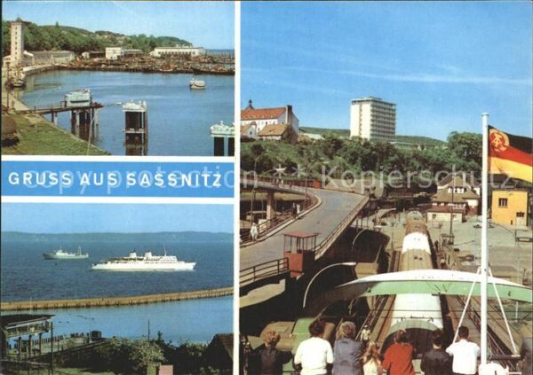 Sassnitz Ostseebad Ruegen Fischereihafen MS Sassnitz Blick vom Fä