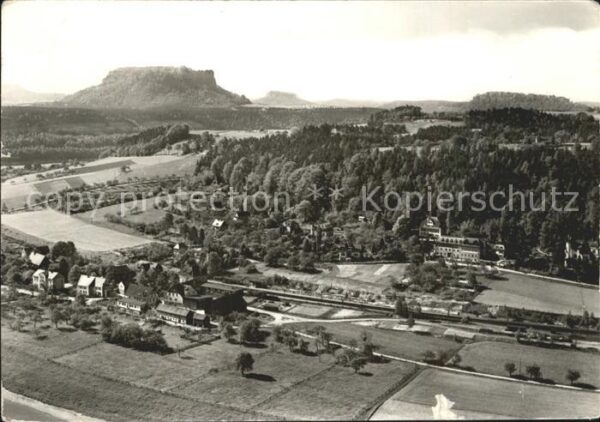 Rathen Saechsische Schweiz mit Lilienstein Königstein und Pfaffens
