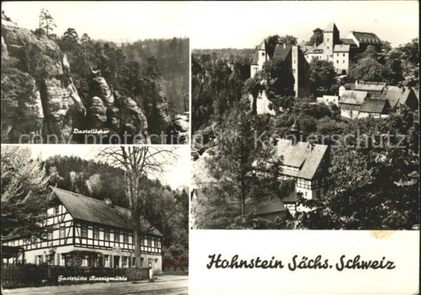 Hohnstein Saechsische Schweiz Dastellöcher Gaststätte Russigmühle Bur