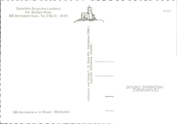Bernkastel-Kues Gaststätte Burgruine Landshut – Bild 2