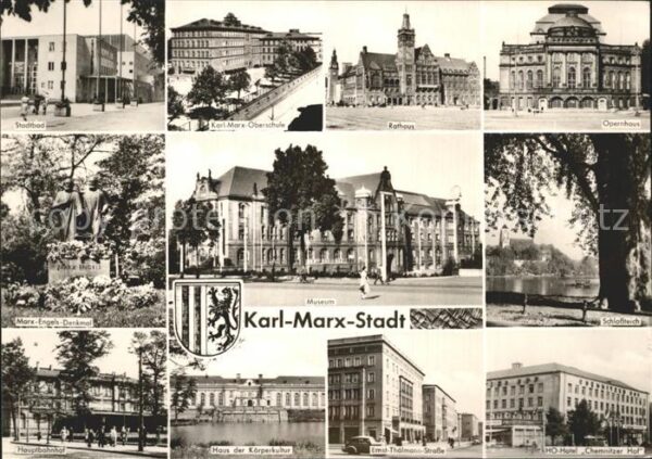 Karl-Marx-Stadt Opernhaus Rathaus Ernst-Thälmann-Strass