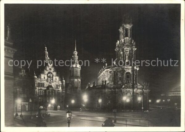 Dresden Schloss Hofkirche Festbeleuchtung