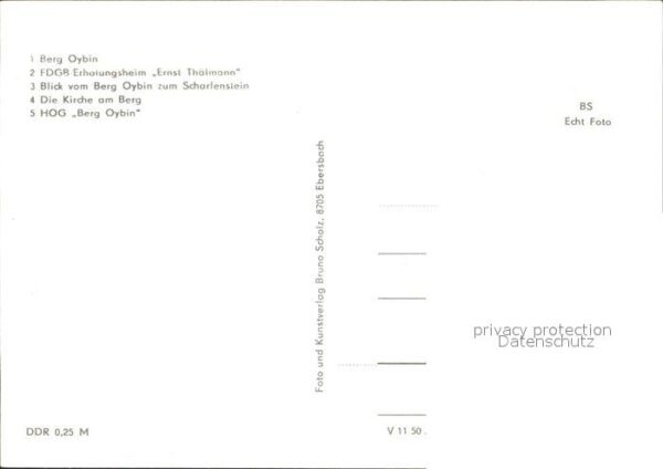 Oybin FDGB- Erholungsheim Ernst Thälmann HOG – Bild 2