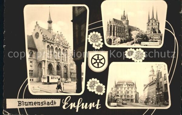 Erfurt Dom Anger Rathaus Strassenbahn