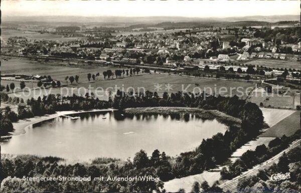 Aulendorf Fliegeraufnahme Steegersee Strandbad