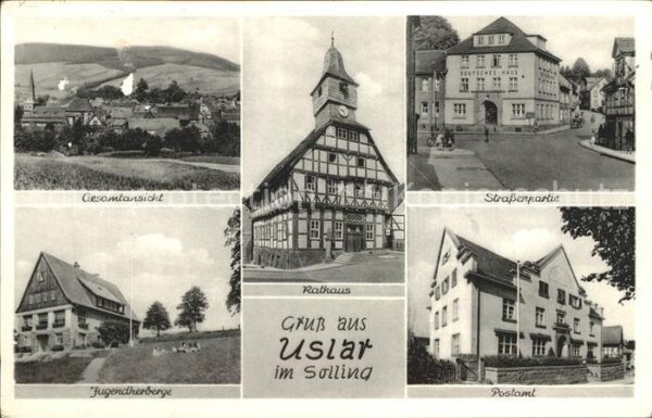 Uslar Solling Strassenpartie Rathaus Postamt Jugendhe