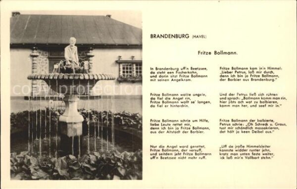 Brandenburg Havel Brunnen Fritze Bollmann Lied