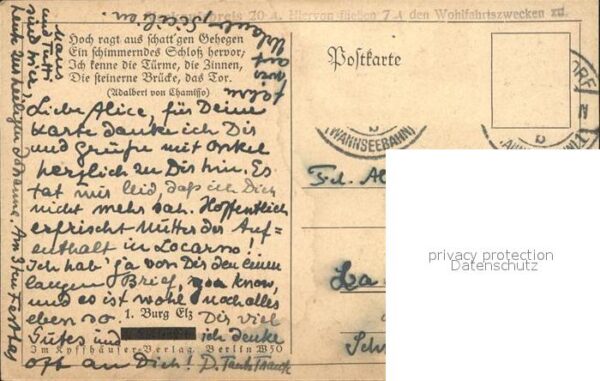 Burg Eltz Künstlerkarte J. v. Kulas – Bild 2