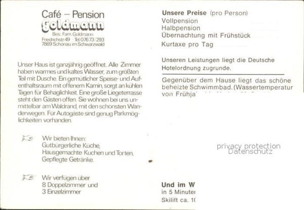 Schoenau Schwarzwald Cafe Pensino Goldmann – Bild 2