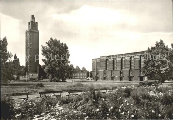 Magdeburg Aussichtsturm Stadthalle Kulturpark Rot
