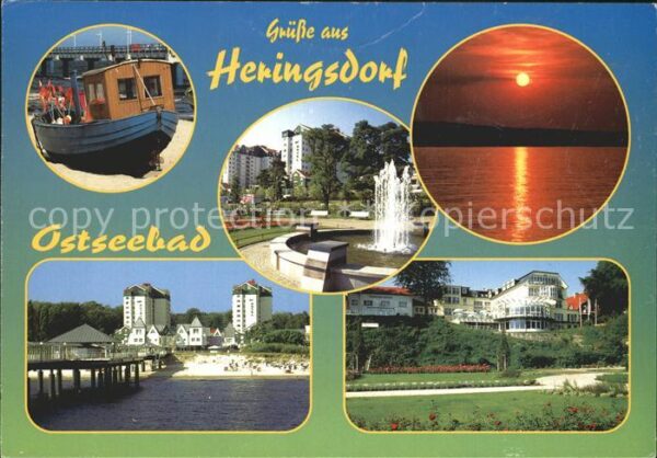 Heringsdorf Ostseebad Usedom Anlegebrücke Boot Brunnen