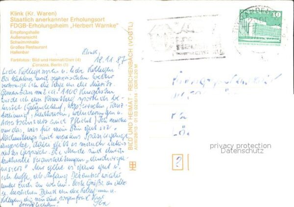 Klink Waren Herbert Warnke Empfangshalle Schwimmhal – Bild 2