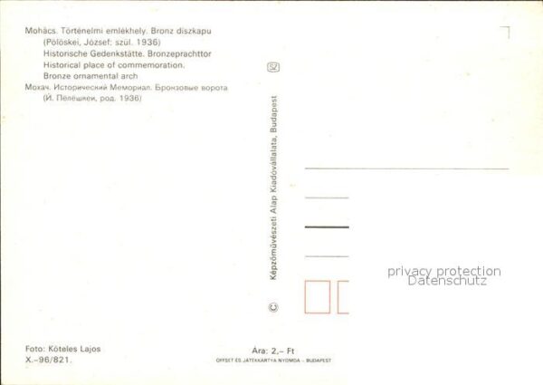 Mohacs Gedenkstätte Bronzeprachttor – Bild 2