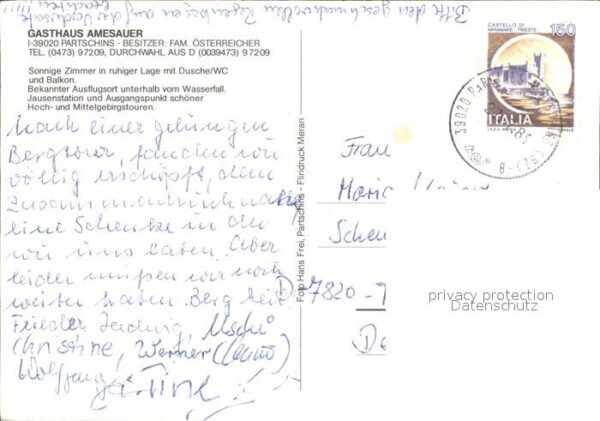 Partschins Parcines Gasthaus Amesauer Wasserfall – Bild 2
