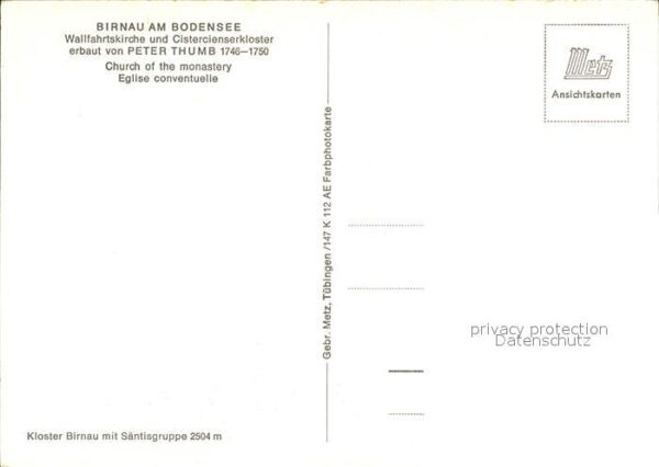 Birnau Walffahrtskirche Cistercienserkloster a – Bild 2