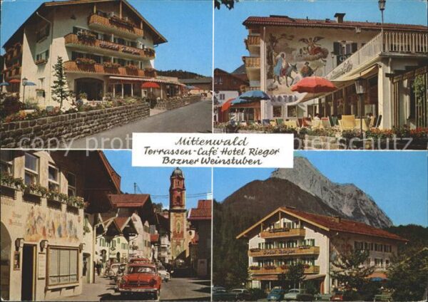Mittenwald Bayern TerrassenCafe Hotel Rieger Bozner Weins