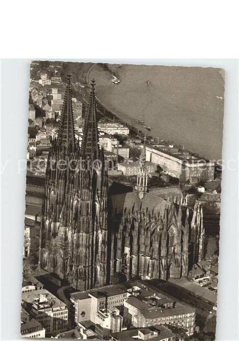 Koeln Rhein Dom Fliegeraufnahme