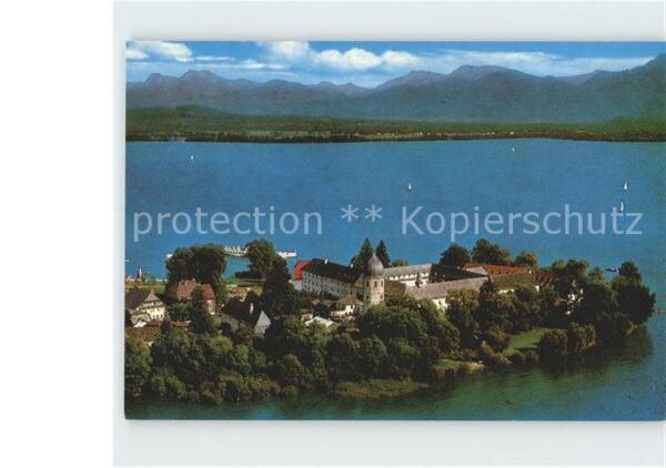 Fraueninsel Chiemsee Abtei Frauenwörth Fliegeraufnahme