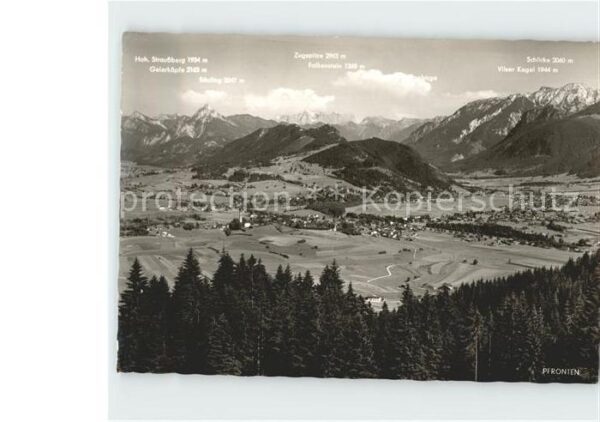 Pfronten Totalansicht mit Allgäuer Alpen