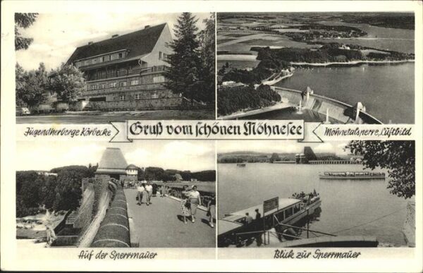Moehnesee Möhnetalsperre Sperrmauer Jugendherberg