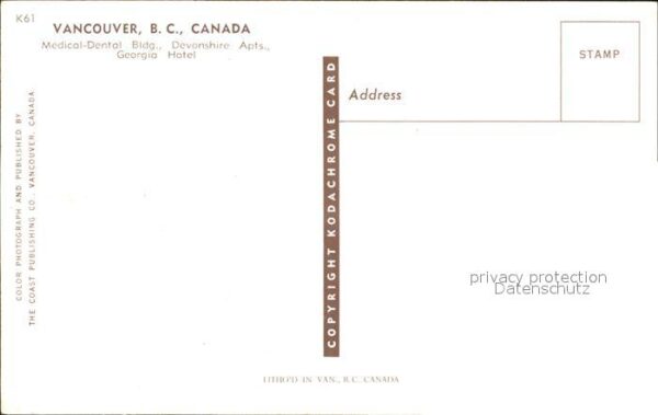 Vancouver British Columbia Medical Dental Building Georgia Hotel – Bild 2