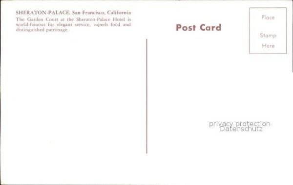San Francisco California Sheraton Palace Hotel %re – Bild 2