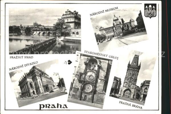 Praha Prahy Prague Narodni Museum Prasna Brana Orloj Hrad