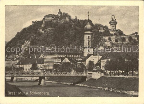 Graz Steiermark Mur und Schlossberg